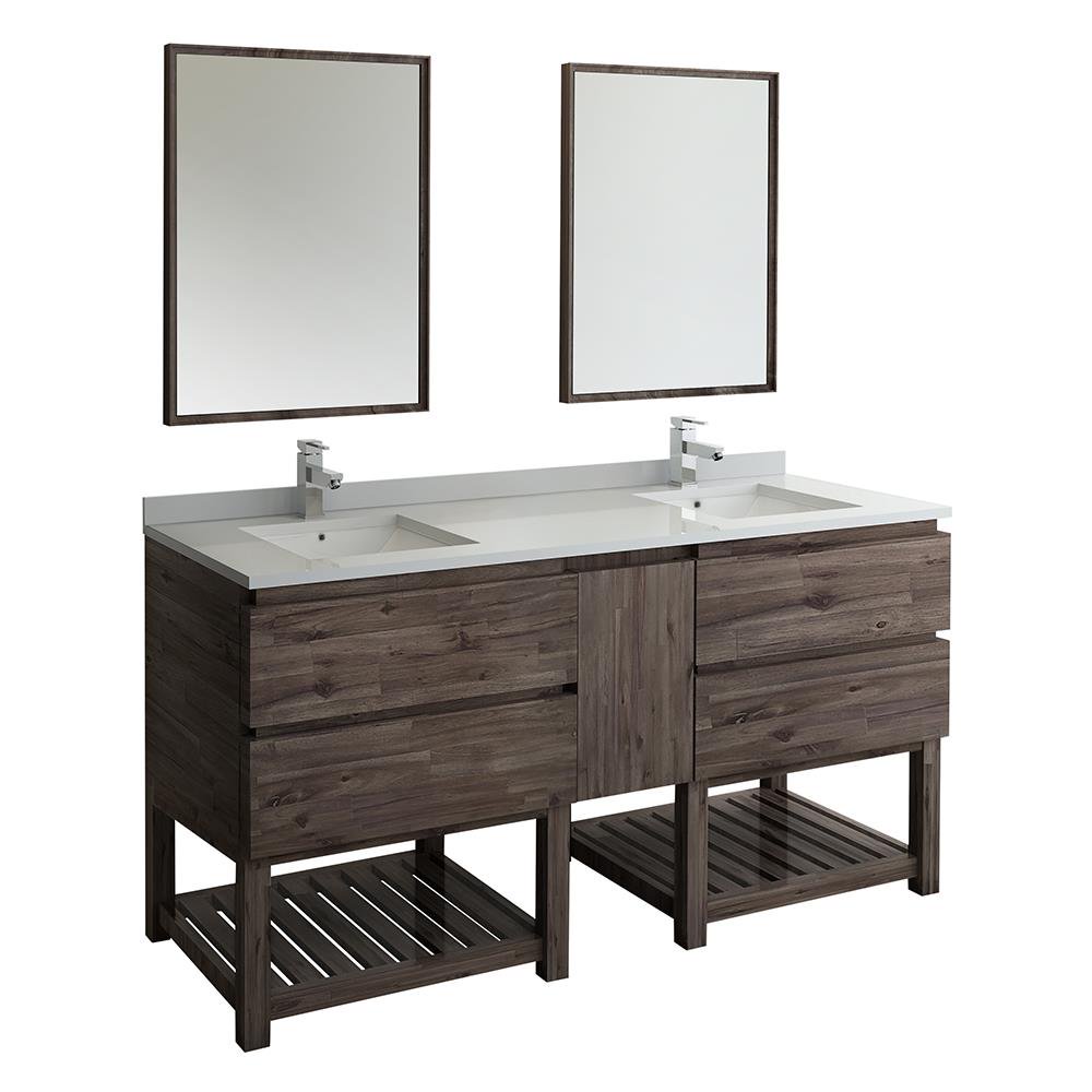Formosa 72" Floor Standing Double Sink Modern Bathroom Vanity with Open