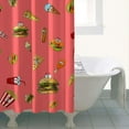 thumbnail image 5 of Ice Cream Dessert Pattern Shower Curtain - Colorful Sweet Treats Waterproof Bathroom Curtain with Hooks, 36x72 Inch Fade-Resistant Quick-Dry Machine Washable Hotel Style, 5 of 5