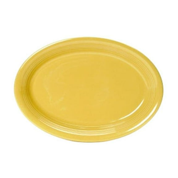 Tuxton China CSH-1142 11.25 in. x 8.75 in. Concentrix Oval Platter - Saffron - 1 Dozen