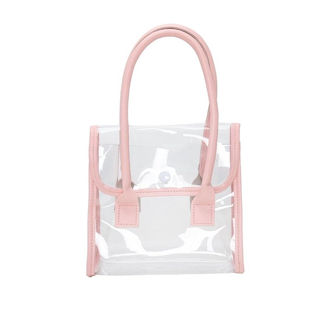 Bolso pequeño transparente para mujer bolso de PVC transparente impermeable rosa
