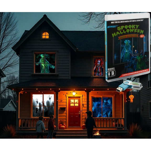 Spooky Halloween Digital Decoration on USB includes 9 Atmosfx video effects for Hallloween