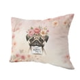 thumbnail image 2 of Happy Mother's Day Pug with Flower Crown and Greeting Card Pillow Cushion Double Sided Dog Lover Gifts Throw Pillow - 13004, 2 of 4