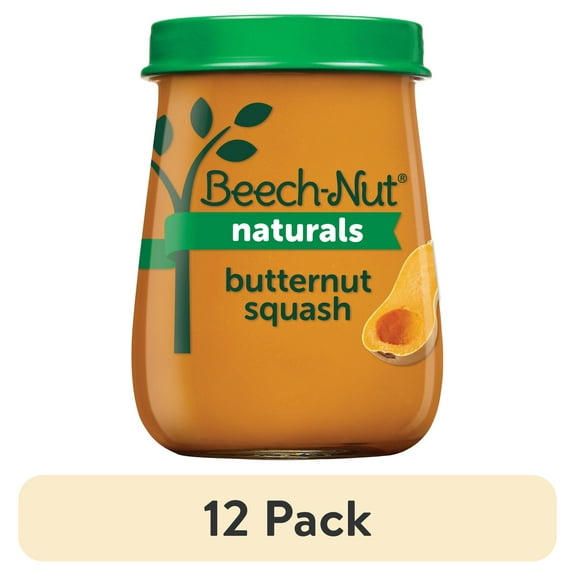 (10 pack) Beech-Nut Naturals Stage 1 Baby Food, Butternut Squash, 4 oz Jar