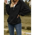 thumbnail image 3 of Black Zip Up Hoodie for Women Drawstring Hooded Sweatshirts Jacket with Pocket Alsol Lamesa, 3 of 6