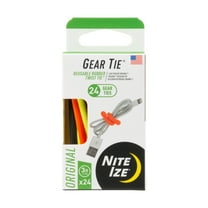 Nite Ize Twist Ties, Rubber, 3"L, 3/10"W, PK24(GTPP3-A1-R8)