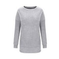 thumbnail image 3 of Lounge Sets for Women 2 Piece Knitted Fashion Casual Outfits Long Sleeve Pullover Sweatshirt Tie Waist Shorts Tracksuit, Gray, L, 3 of 7