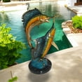 thumbnail image 2 of Nifao Two Sailfish fish Bronze Statue – Home Decor Sculpture, 20"L x 16"W x 34"H, 2 of 9