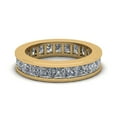 thumbnail image 2 of Natural 3.90Ct Princess Cut Diamond Channel Women's Anniversary Wedding Eternity Band Ring Solid 14k Yellow Gold G SI1, 2 of 3