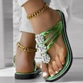 thumbnail image 3 of Dakaela Flip Flops for Women Rhinestone T Strap Thong Sandals Summers Dress Beach Walking Slides, 3 of 7