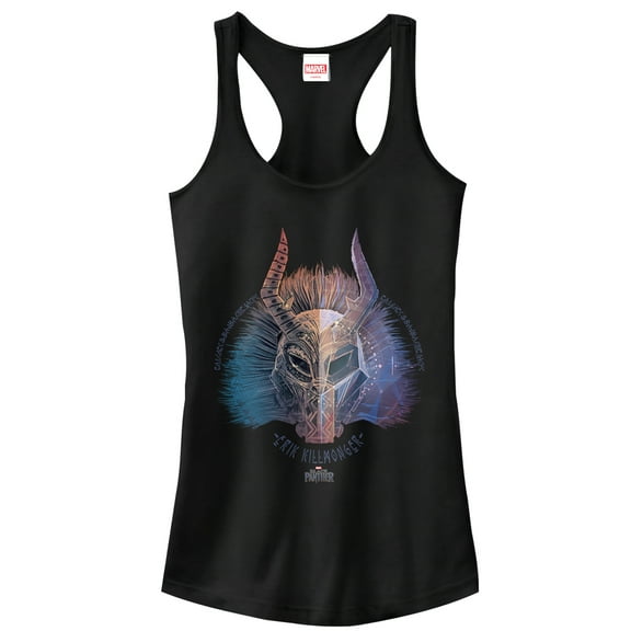 Junior's Marvel Black Panther 2018 Erik Killmonger  Racerback Tank Top Black Small