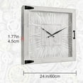 thumbnail image 2 of 24" Large Wall Clock for Living Room Decor Battery Operated Big Oversize Silent Vintage Rustic Industrial Decorative Wood Wall Clock for Office Home Bedroom Dinning Room (Gray White), 2 of 3