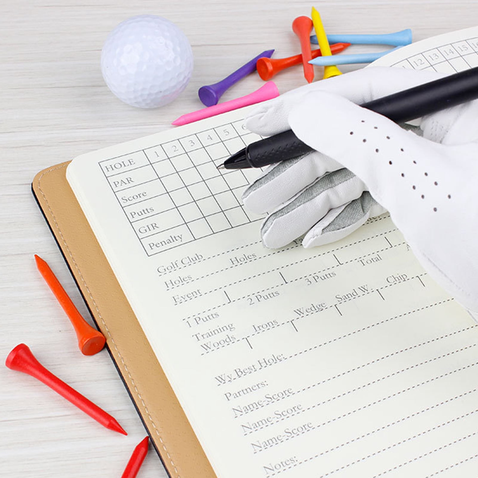 YIFAEUX Golf Scorecard Book Waterproof Faux Leather Golf Scorecard Journal Notebook Pocket Score Log Book with 200 Pages for Men Golfers