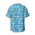 thumbnail image 4 of Goofa Dolphin Printed Men's Casual Short-sleeved Shirt,Lightweight Breathable Button-down,Summer Casual men's top,Versatile Fashion shirt-Small, 4 of 7