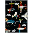 thumbnail image 2 of SAFAVIEH Carousel Kids Caroline Airplanes Area Rug, Black/Ivory, 3'3" x 5'3", 2 of 11