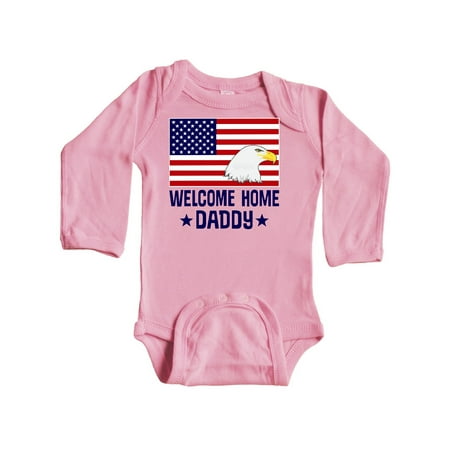 

Inktastic Military Homecoming Welcome Home Daddy Gift Baby Boy or Baby Girl Long Sleeve Bodysuit