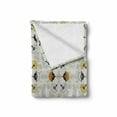 thumbnail image 2 of Grey and Yellow Soft Flannel Fleece Throw Blanket, Paisley Style Flowers Ivy Swilrs Leaves Image, Cozy Plush for Indoor and Outdoor Use, 50" x 60", Pale Grey Marigold, by Ambesonne, 2 of 6