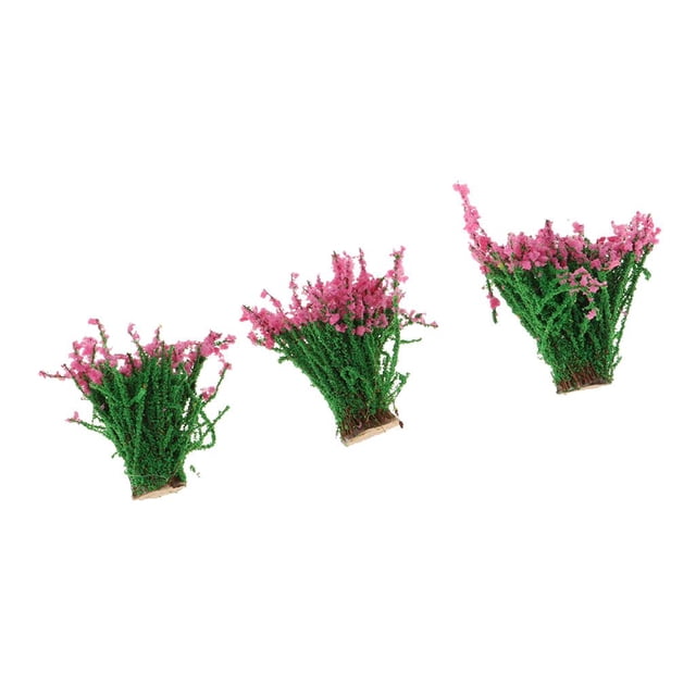 3 UNIDS Modelo de Flor Modelo de Paisaje Artificial Diorama Miniatura Paisaje Diorama Paisaje Arquitectura Flores rojo