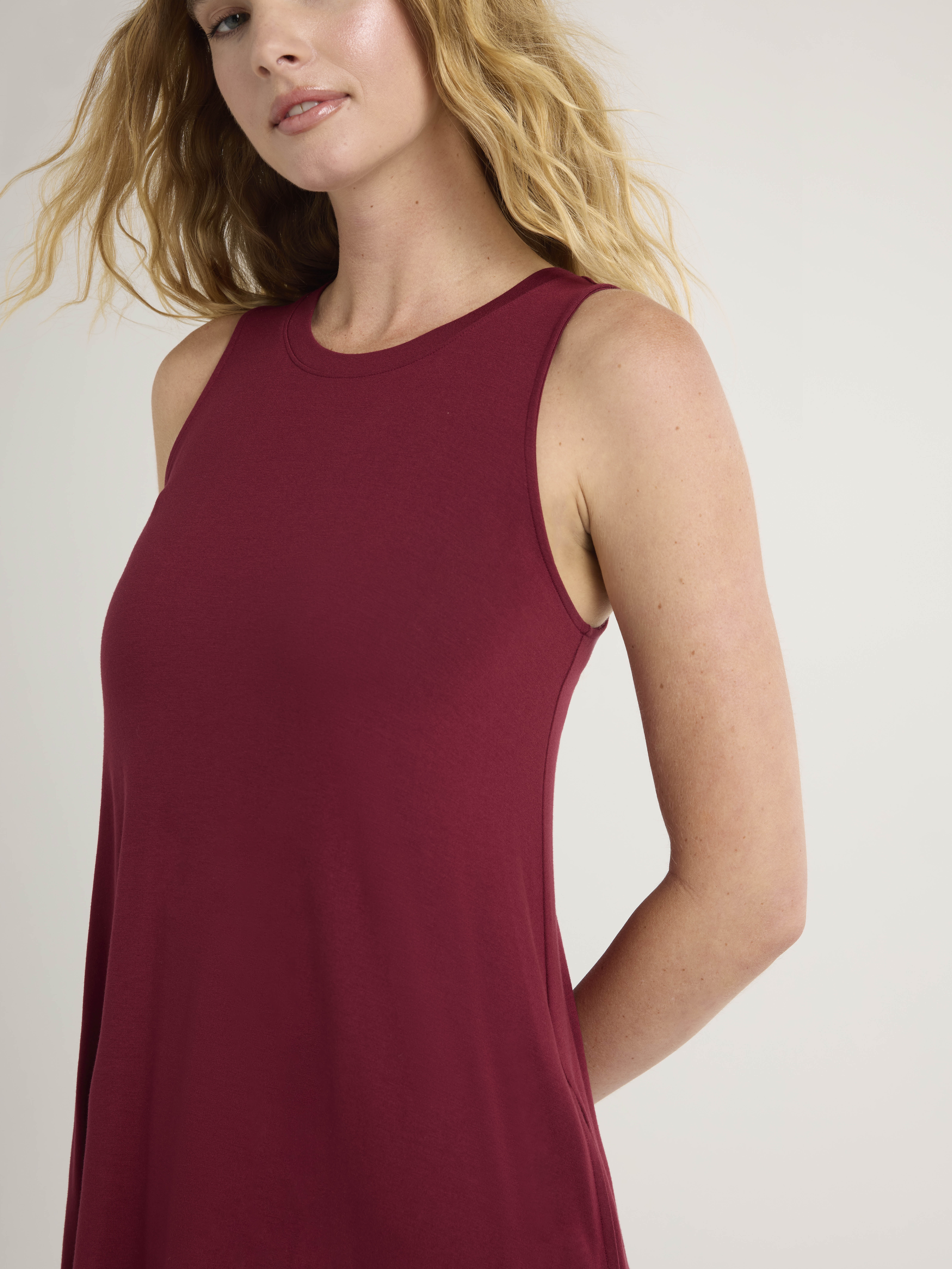 Women's Sleeveless Knit Swing Dress, Sizes XS-XXXL