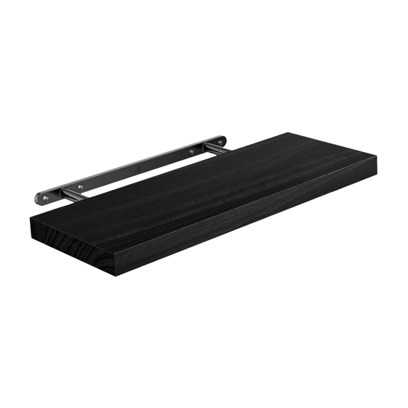 CarpNettore Float Shelf Rustic Hanging Minimalist Wood Wall Shelf with Invisible Bracket for Black