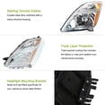 thumbnail image 6 of Halogen Type Headlight Assembly for 2006-2009 Toyota Prius Driver and Passenger Side Chrome Housing with Amber Reflector, 6 of 11