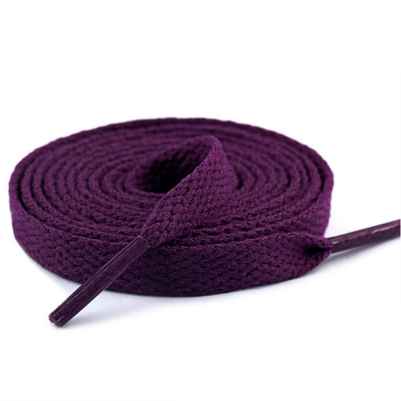 Lacets 120cm Haute Explosion Polyester Couche Unique 8mm Lacets de Chaussures Résistants à la Décoloration Lacets Plats Violet Foncé