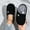 Black, variant on JUSLIO Womens House Slippers, Indoor House Slippers Open Toe Slides Slip On Fuzzy Plush Flat Sole Non Slip Slippers Black