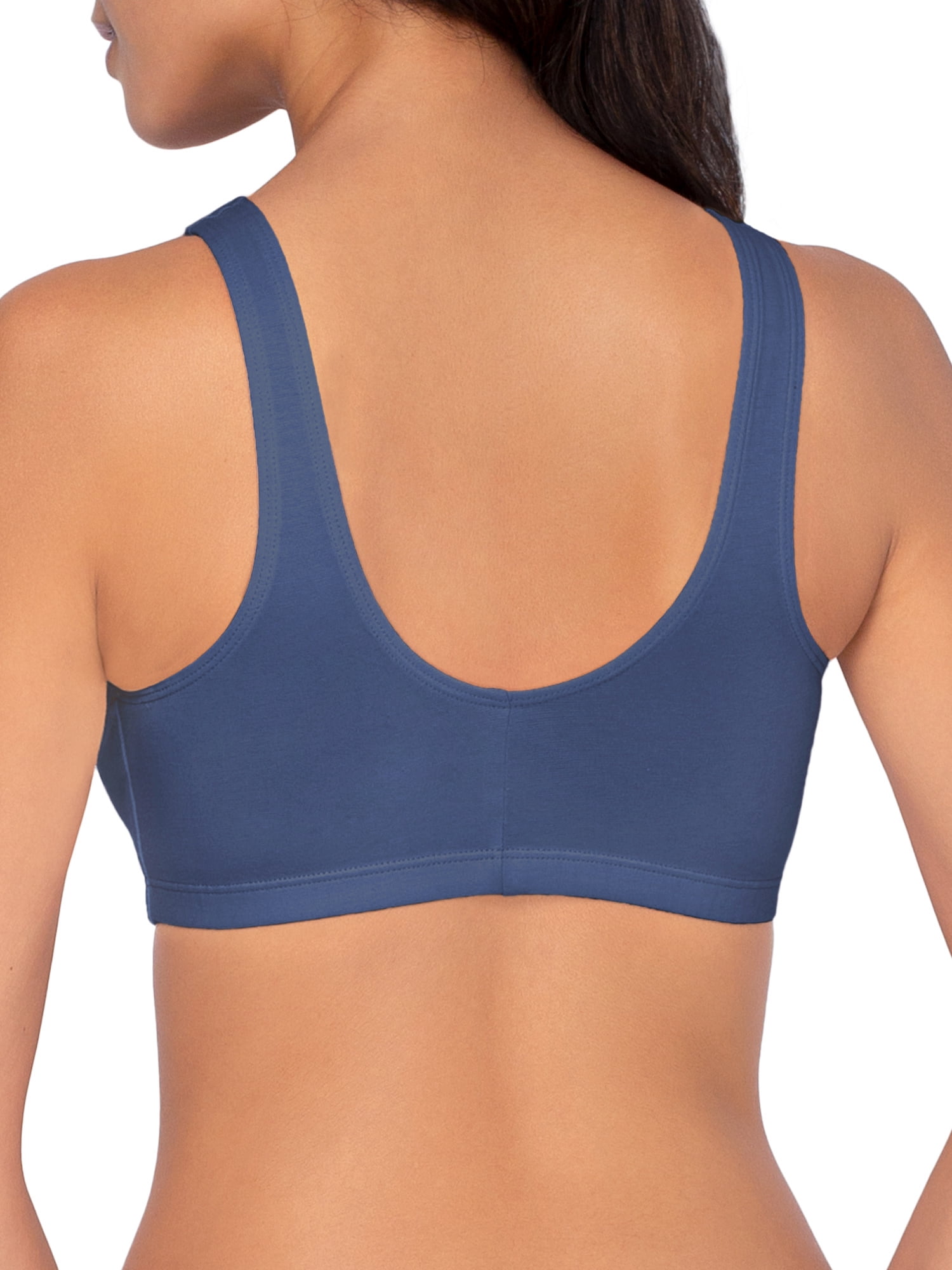 Fruit of The Loom Women's Comfort Front Close Cotton Sports Bra, 2 Pack