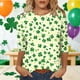 thumbnail image 1 of TaTaai Women's Fashion St. Patrick's Day Unstructured Print Loose Casual Round Neck 3/4 Sleeve T-Shirt Pullover Gift, 1 of 6