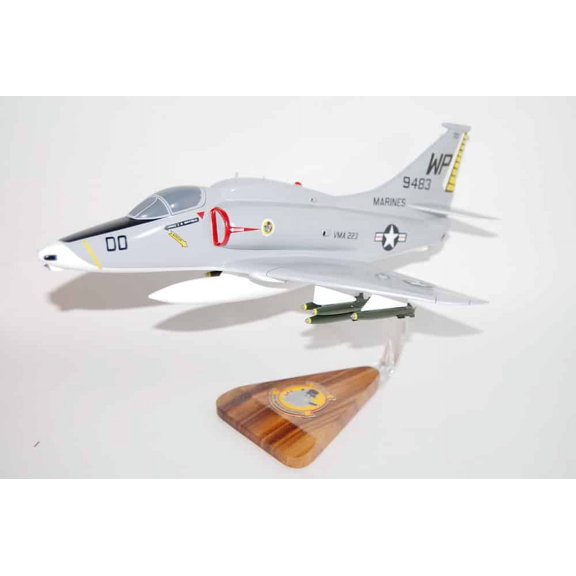 VMA-223 Bulldogs A-4M Model, 1/27th Scale, Mahogany, Marines