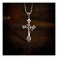 thumbnail image 4 of Cadena Hombre Cruz Cadena Con Corona Anillo Acero Inoxidable Xtellar Plateado, 4 of 4