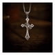 thumbnail image 4 of Cadena Hombre Cruz Cadena Con Corona Anillo Acero Inoxidable Xtellar Plateado, 4 of 4
