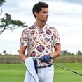 thumbnail image 4 of Daiia rock Skull record Retro Pattern Men’s Polo Shirts,Solid Deck Shirt,Classic Fit, Breathable Cotton Polo for Casual and Sport Wear-Large, 4 of 7