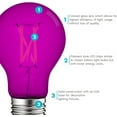 thumbnail image 6 of Luxrite A19 Edison LED Light Bulb, 4.5W=60W Colored Glass Filament, UL Listed, E26 Base, Indoor Outdoor Purple, 6 of 6