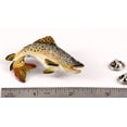 thumbnail image 2 of Brown Trout Leaping, Fish Pin, Hand Painted, FP010PR, 2" Very Large Lapel Pin, Hat, Brooch, Brooches, Jewelry, Gift, Fishing, Salmonoids, 100% Handmade in the USA, 200 Fish Designs Available, 2 of 7