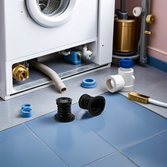 OUNONA 5-Piece Washing Machine Drain Valve Core Replacement Kit with Rubber Seals, Easy Install Washer Drain Plug Parts