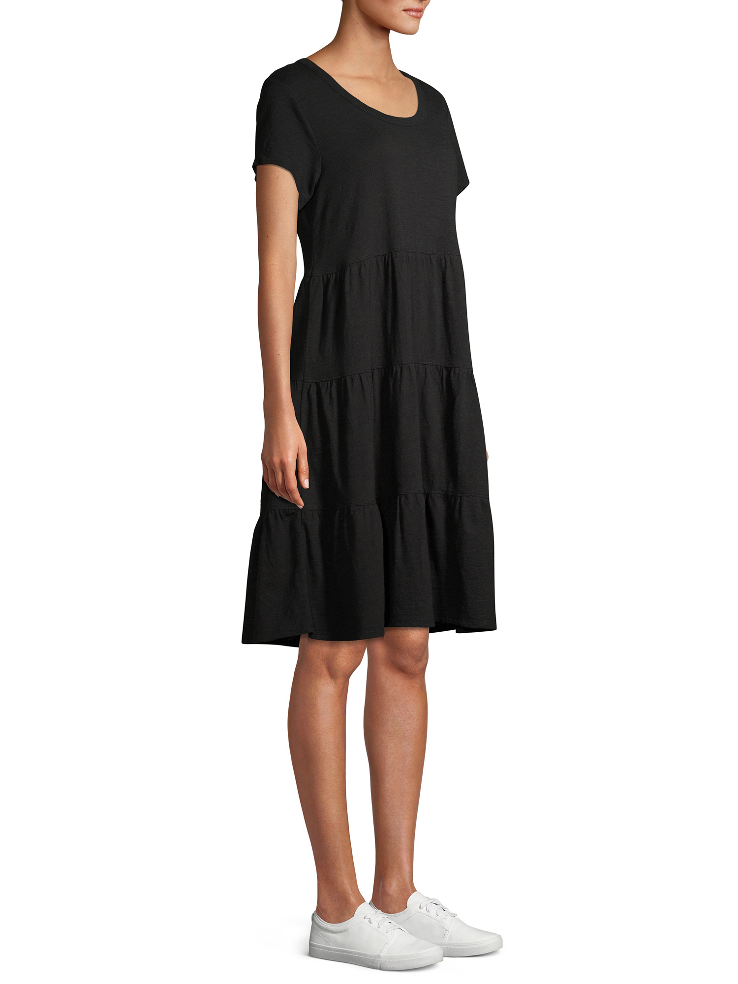 Time and Tru Women's Tiered Knit Dress - image 2 of 6