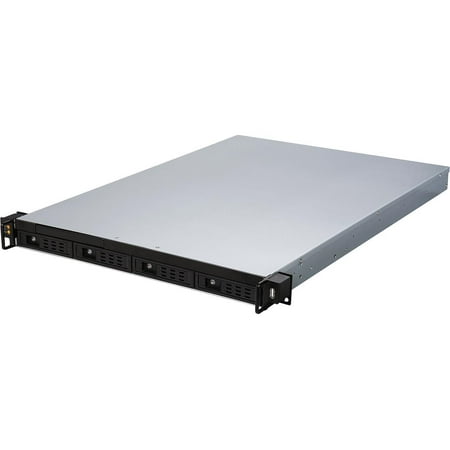 Athena Power RM-1U1043HE12 12Gb/s 1U Hot-Swap 4-Bay E-ATX Rackmount Server Chassis w/ 12Gbps Mini-SAS Backplane Supports 4 x 3.5" or 2.5" SAS / SATA SSD / HDD - Support E-ATX (12" x 13") M/B - Externa