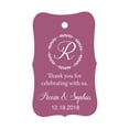thumbnail image 1 of 100 PCS Custom Made Scallop Edges Hang Tags Thank You For Celebrating Wedding Favor Gift Paper Tags, 1 of 1