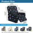 thumbnail image 6 of SCRAWLGOD Paws Print Blue Black Recliner Slipcover Stretch Reclining Chair Covers Recliner Chair with Storage Pocket Furniture Protector Cover 4 Pieces Sofa Cover Prevent Stain and Pets Hair, 6 of 7