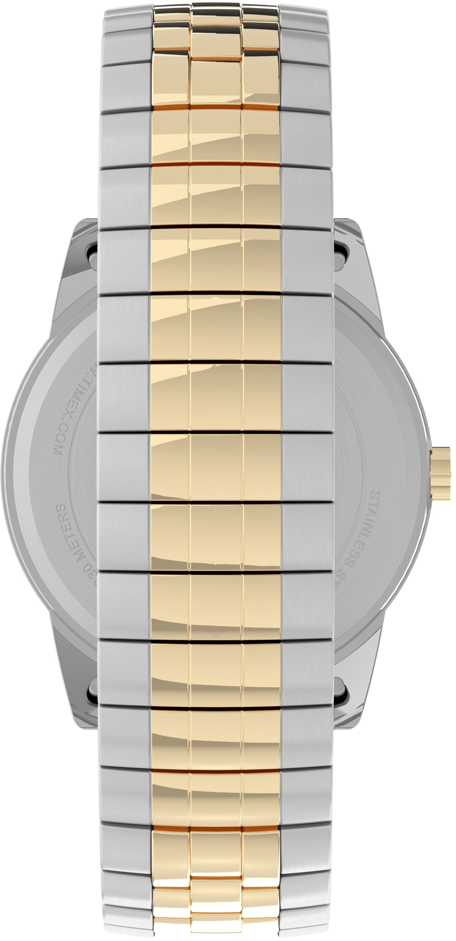 Timex Men's Easy Reader 38mm Perfect Fit Watch – Two-Tone Case White Dial  with Two-Tone Expansion Band 