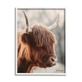 thumbnail image 4 of Stupell Industries Calm Highland Cow Cattle Portrait Horns Photography Photograph White Framed Art Print Wall Art, Design by Dakota Diener, 4 of 5