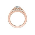 thumbnail image 2 of 0.60 Carat Brilliant Princess Cut Natural Diamond Elegant Halo Wedding Ring for her in Solid 14K Rose Gold Size 9.5, 2 of 8