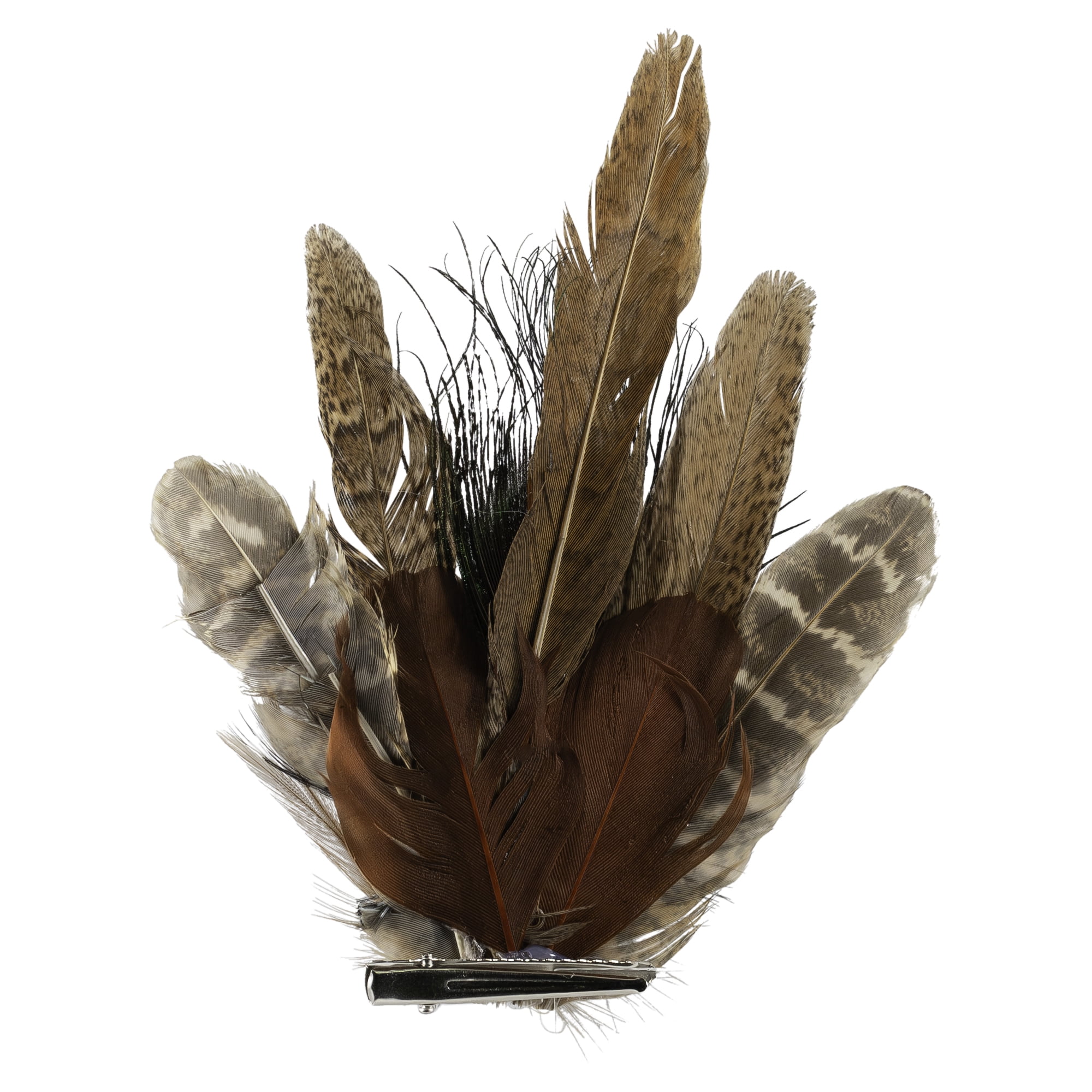 Northlight Peacock Feather Christmas Clip-On Ornament - 6" - Brown, White and Green
