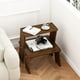 thumbnail image 4 of Mesa de madera de 2 niveles con acabado natural - construcción de madera de goma sólida, 4 of 5