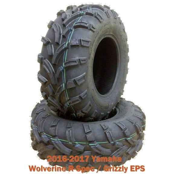 16-17 Yamaha Wolverine R-Spec / Grizzly EPS ATV Rear Tire Set 26x10-12 6PR Mud