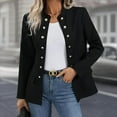 thumbnail image 3 of MORTTIC Women's Double-Breasted Blazer Jacket Elegant Long Sleeve Office Coat with Flap Pockets, Spring/Fall Workwear, 3 of 7
