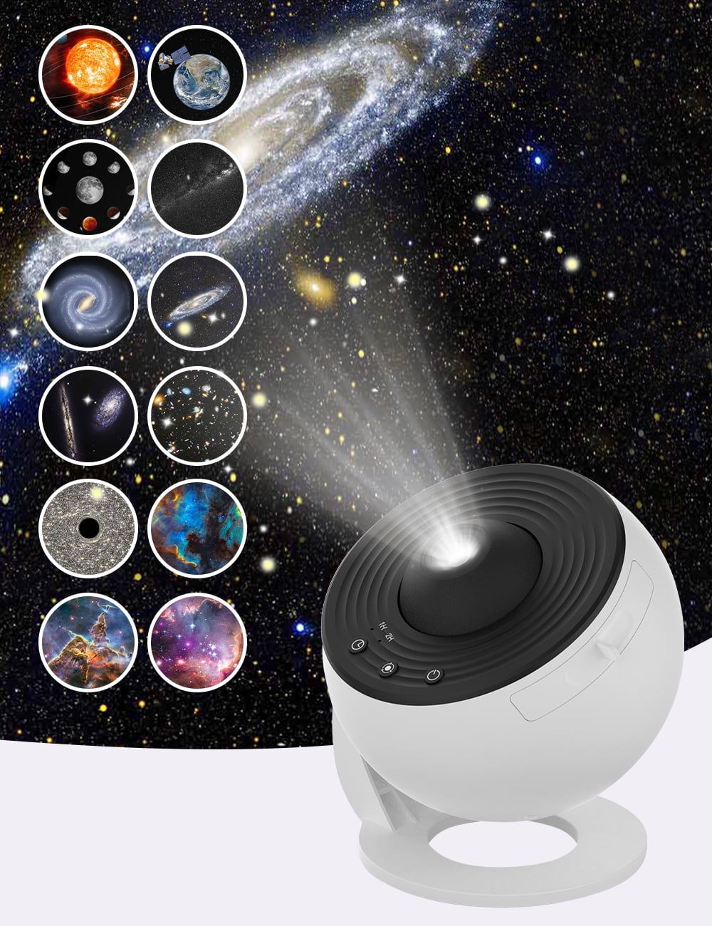 12 in 1 Planetarium Galaxy Star Projector for Bedroom Decor, 360° Rotating Nebula Projector Lamp, Timed Starry Night Light ,Home Theater, Ceiling, Room Decoration