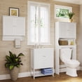 thumbnail image 4 of RiverRidge Ellsworth Two-Door Bathroom and Laundry Storage Cabinet with Open and Adjustable Interior Shelves - White, 4 of 10