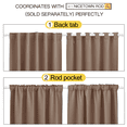 thumbnail image 6 of NICETOWN Black out Curtains for Bedroom, Backtab & Rod Pocket Room Darkening Heat Reducing Curtains, W34 x L48, 2 Panels, Cappuccino, 6 of 7