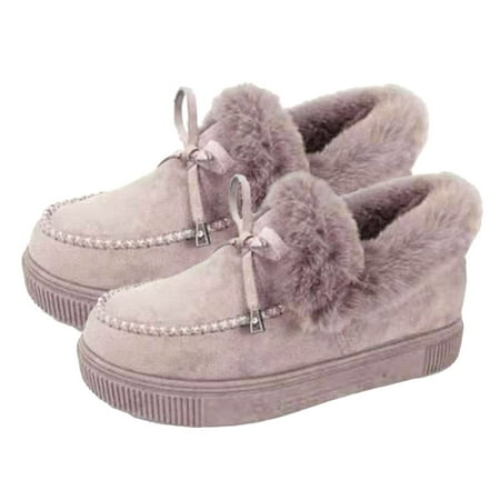 

Casual Fashion Flat Boots for Women Warm Winter Shoes Suede Flat Snow Boots Loafer Platform Shoes